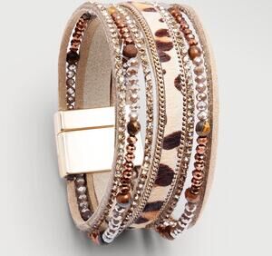 Saachi Beaded Animal Fur Magnetic Bracelet
